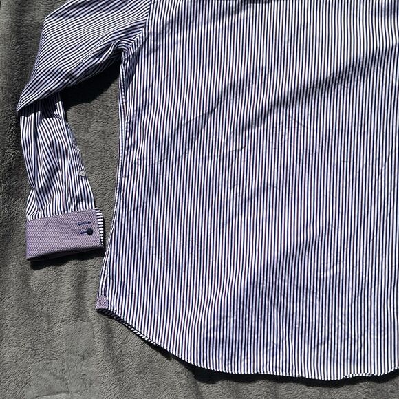 Bugatchi Uomo Dress‎ Shirt Mens 16.5 34/35 Purple Lavender French Cuffs - Picture 16 of 16